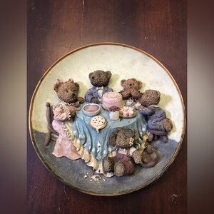 Vintage Teddy Bears 3D Collectors Plate. 8”